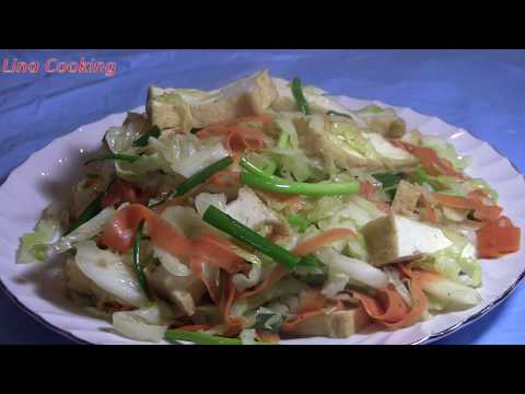 BẮP CẢI XÀO ĐẬU HỦ nhanh gọn , đơn giản cho bữa cơm gia đình || Lina Cooking