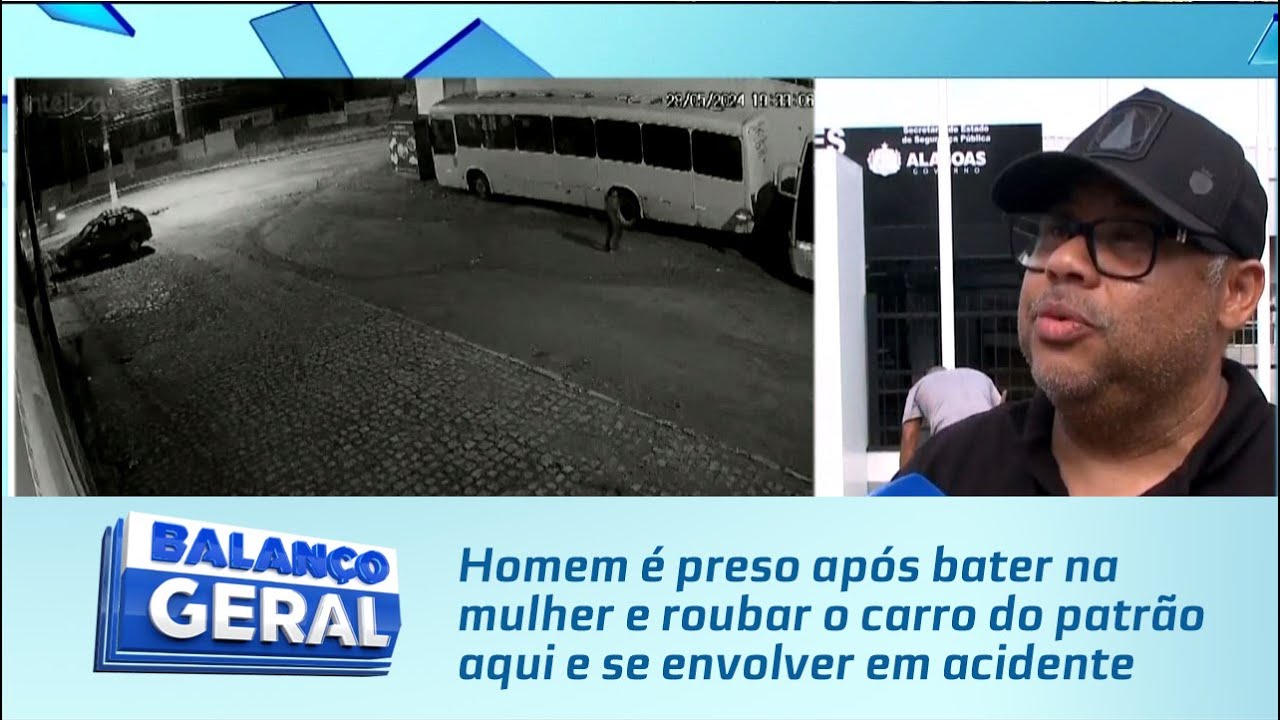 Homem é preso após bater na mulher e roubar o carro do patrão aqui e se envolver em acidente
