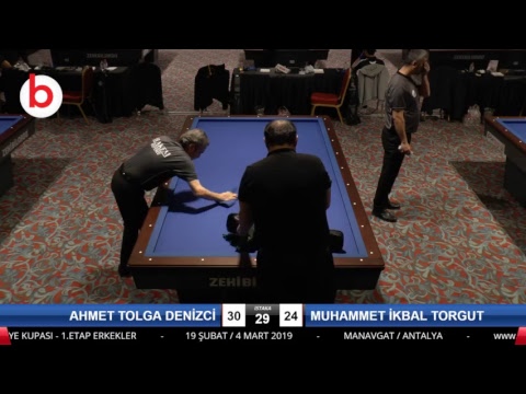 AHMET TOLGA DENİZCİ & MUHAMMET İKBAL TORGUT Bilardo Maçı - 2019 TÜRKİYE KUPASI 1. ETAP ERKEKLER-3.TUR