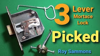 (130) How to pick a simple 3 lever mortice lock with homemade tools