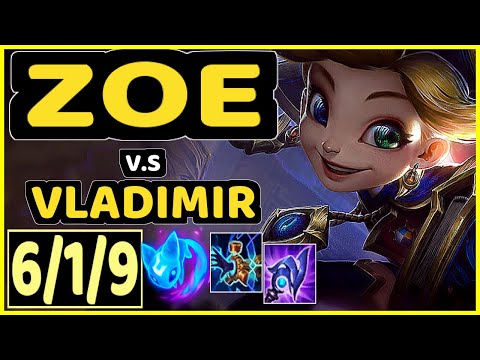 ENVY (ZOE) vs VLADIMIR - 6/1/9 KDA MID CHALLENGER GAMEPLAY - BR