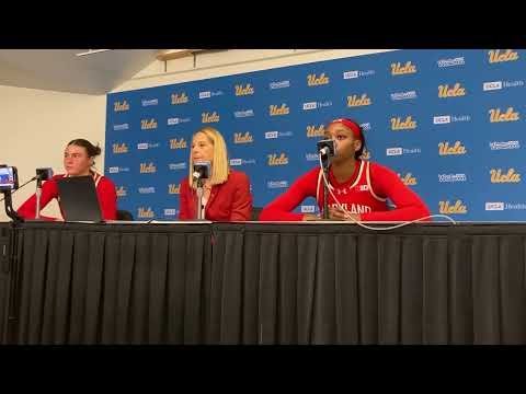 Maryland's Brenda Freese, Oluchi Okananwa, Saylor Poffenbarger Press Conference after UCLA Loss