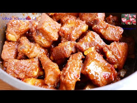 Sườn Ram Mặn - Bí quyết nấu Thịt Ram, Sườn Rim Nước Mắm Thơm Ngon Đậm đà, Pork ribs by Vanh Khuyen
