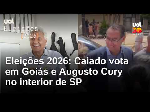 Eleições 2026: Caiado vota em Goiás e Augusto Cury em escola no interior de São Paulo