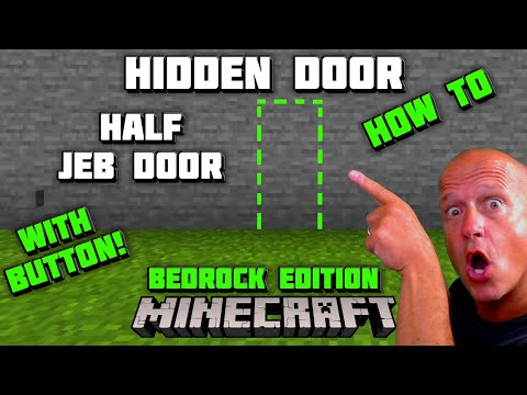 Minecraft HIDDEN DOOR - WITH BUTTON - 1x2 Flush Piston Door - Half JEB DOOR