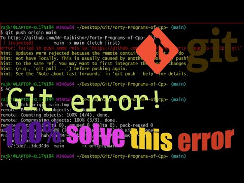 Git Error Rejected Error Failed To Push Some Refs To Us This Cm Git Push F Origin Main