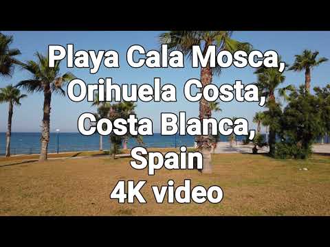 Playa Cala Mosca, Orihuela Costa, Costa Blanca, Spain. 4K video.