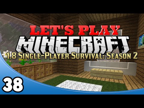 Minecraft 1.8 Single-Player Survival Season 2 - Ep. 38: Living Room & Storage Space