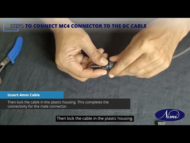 Connect rated wires in terminal box of solar panel & MC4 connectors