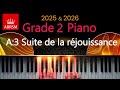 ABRSM 2025 2026 Grade 2 Piano Exam A 3 Suite De La Réjouissance Louis Claude Daquin