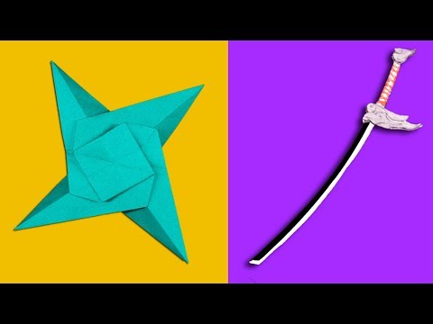 Top 06 Easy Origami Ninja Star/sword/Knife - How to make