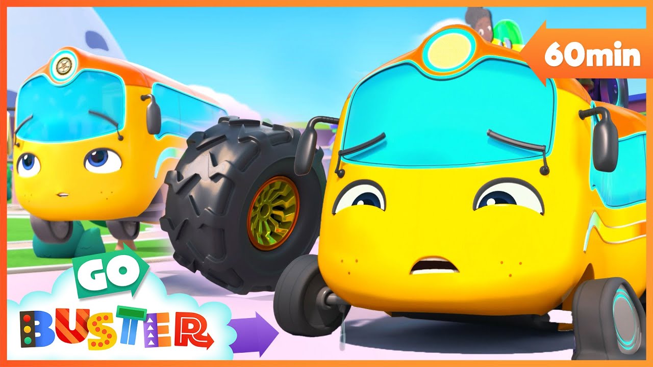 🚗 The New Tyres: Buster's Adventure at the Tyre Shop  | Go Buster - Bus Cartoons & Kids Stories