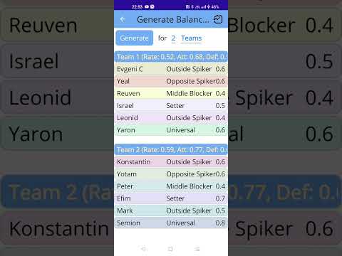 Volleyball Balanced Team