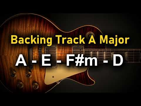 Rock Pop Backing Track A Major | 70 BPM | Guitar Backing Track