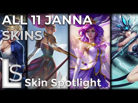 ALL 11 JANNA SKINS - Skin Spotlight - League of Legends