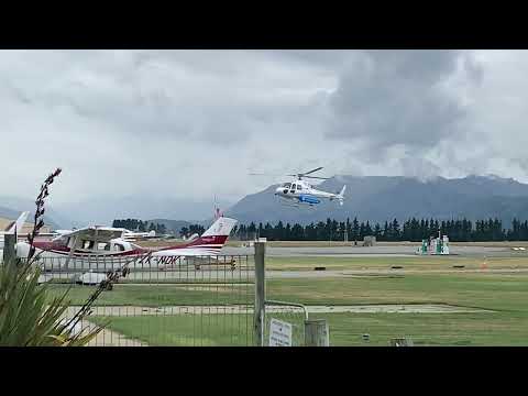 Double AS350-B2's Landing At Alpine Helicopters Base (Wanaka Airport)