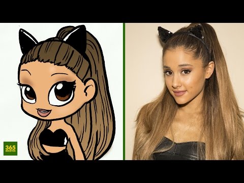 Desenho de cantores kawai para colorir-Ariana grande