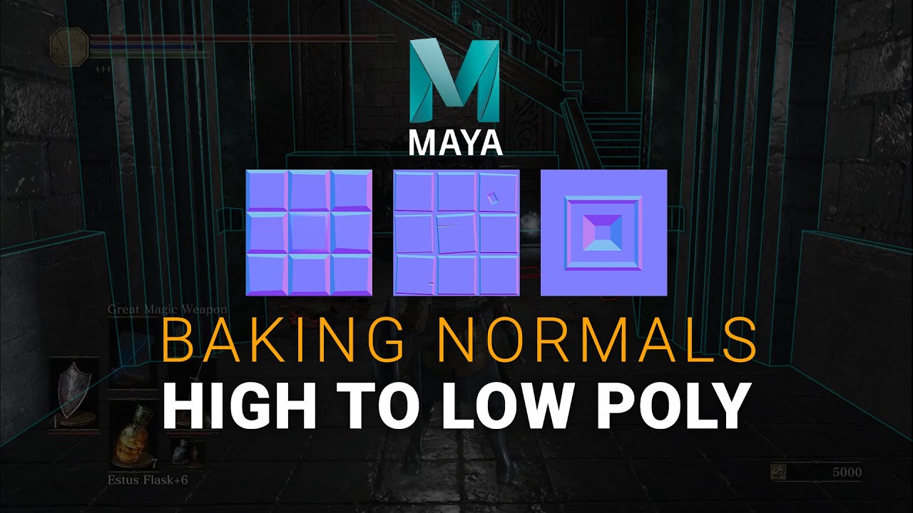 Baking Normal Maps - High to Low Poly - Maya