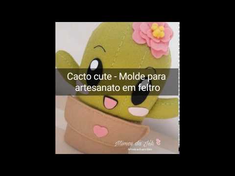 Cacto cute - Molde para artesanato em feltro