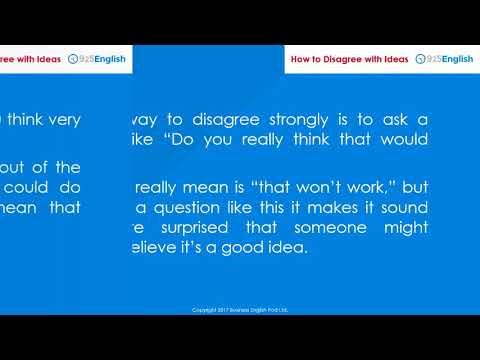925 English Lesson 11   How to Disagree with Ideas in English   Business English Conversation
