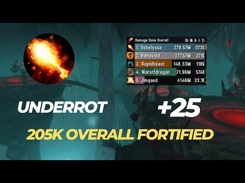 Underrot +25 Fire mage after nerf POV Dragonflight 10.1.5