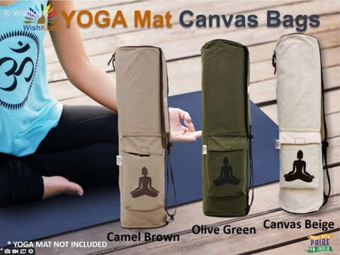 WishKraft Canvas Yoga Mat Carry Bag, Brown Beige, Full Zip, Storage  Pockets, Shoulder Strap - Buy WishKraft Canvas Yoga Mat Carry Bag, Brown  Beige, Full Zip, Storage Pockets, Shoulder Strap Online at