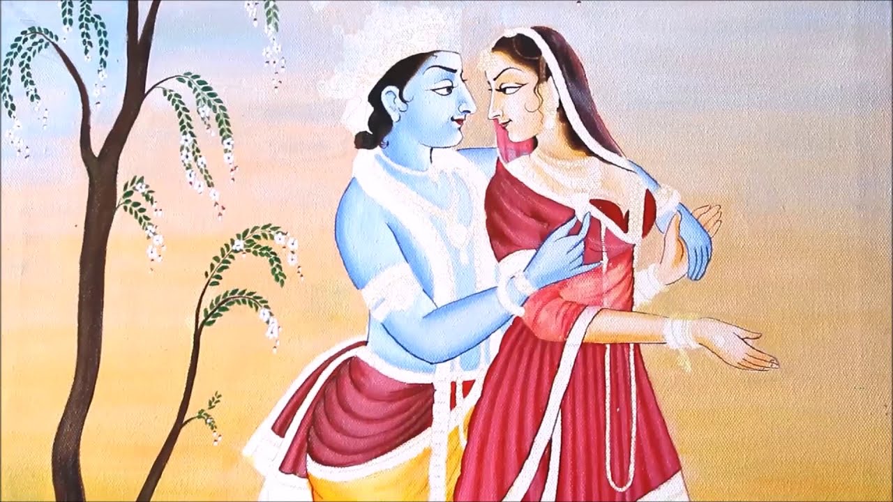 indian miniature painting of radha krishna by creative art