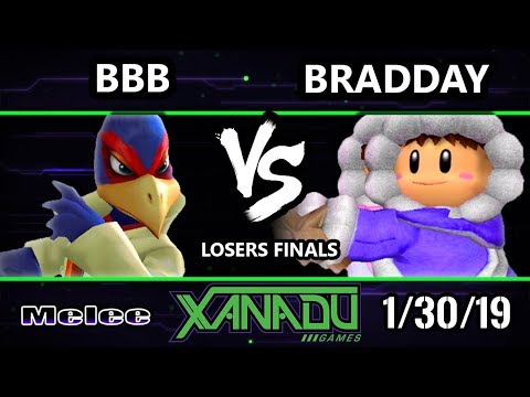 S@X 287 SSBM - BBB (Falco) Vs. Bradday (Ice Climbers)  - Smash Melee Losers Finals