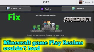Download the video "How To Fix Minecraft game Play Realms couldn't load | Minecraft game Play loading problem | Error"