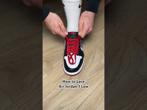 How to Lace Air Jordan 1 Low OG! (Reverse Lacing Method) 🤯🔥 #asmr #sneakers #jordans