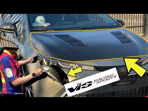 HOW TO INSTALL VENTED CARBON FIBER HOOD I TOYOTA COROLLA 2019 2020 2021 2022 I VIS RACING HOOD