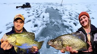 Ice Fishing Basin Crappies | STUCK in SLUSH