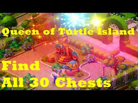 Queen of Turtle Island Expedition Find All 30 Chests HD Win Rewards Gardenscapes | Walkthrough