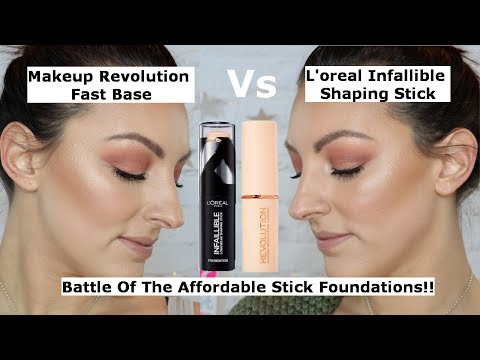 Makeup Revolution fast base Vs L’oreal infallible shaping sticks | Affordable Stick Foundation wars!