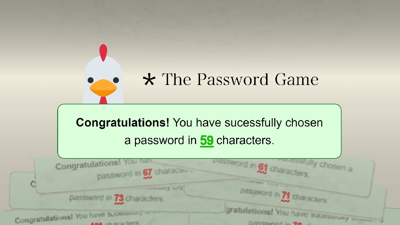 How The Password Game was beaten in 59 characters