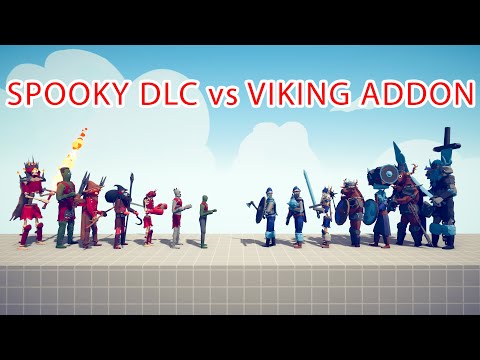SPOOKY DLC Team vs VIKING ADDON Team - Totally Accurate Battle Simulator TABS