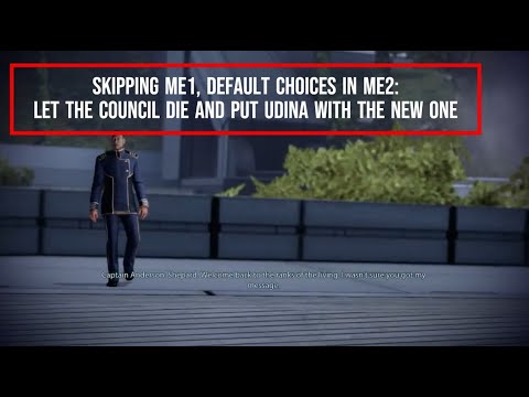 Skipping ME1, default choices in ME2: Let the council die and put Udina with the new one