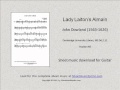 Dowland : Lady Laiton's Almain