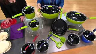 Rachael Ray 12-pc Gradient Porcelain Enamel Cookware Set on QVC
