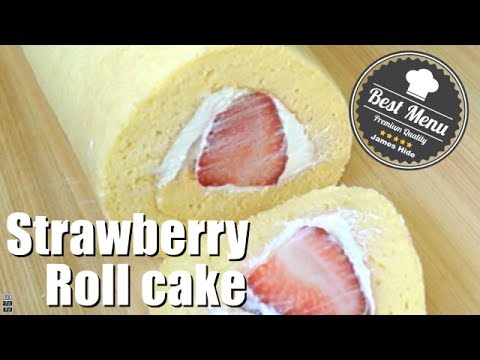 【簡単】ふわふわ苺のロールケーキ 作り方☆Japanese strawberry roll cake DIY