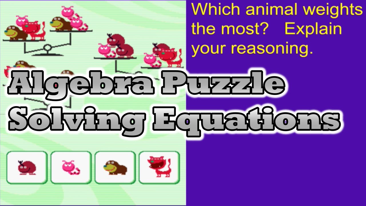 Algebra Math Puzzle Solving Equations