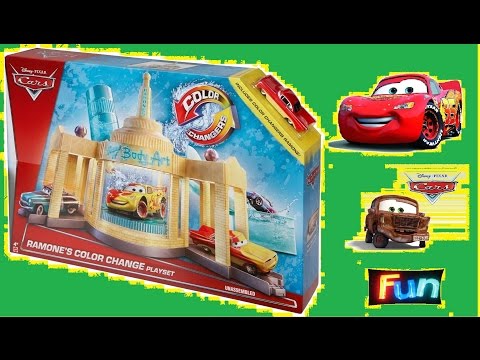 Disney Pixar Cars2 - Color changer cars with Ramone's Color Change Playset