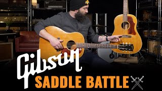 Video thumbnail for "Saddle Battle" 1966 and 1967 Gibson J-50 | CME Vintage Demo | Karl Neurauter by Chicago Music Exchange