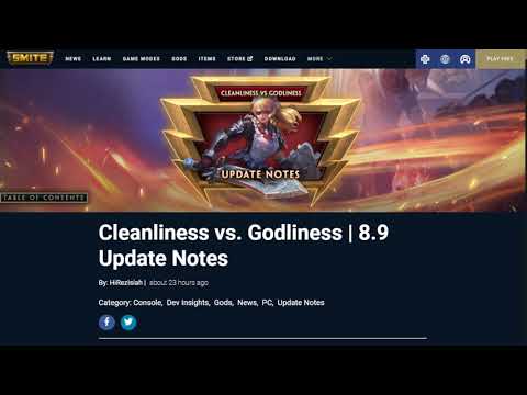 SMITE Patch Notes 8.9 || Cleanliness vs Godliness