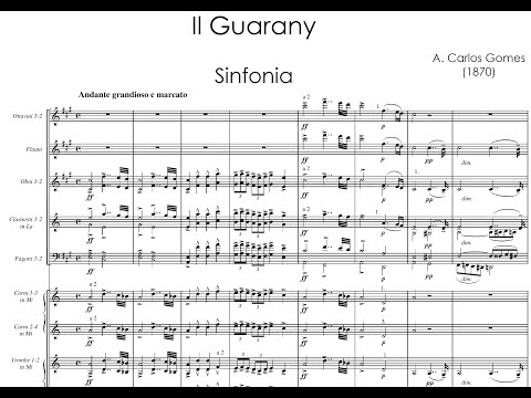 A. Carlos GOMES: IL GUARANY, Sinfonia (obertura) dell'Opera-ballo (1870) [Vídeo-Score]