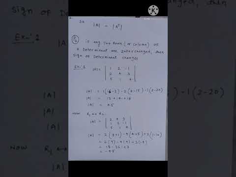 properties of determinant
