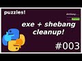 executable + shebang cleanup (puzzle #003)