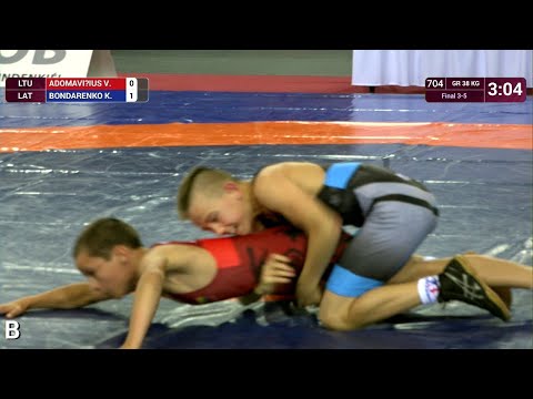 BRONZE GR - 38 kg: V. ADOMAVIČIUS (LTU) v. K. BONDARENKO (LAT)