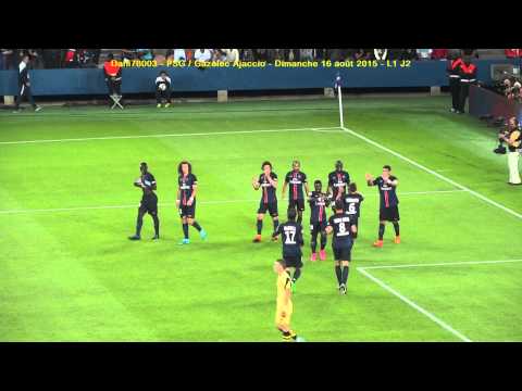 PSG / G Ajaccio 16.08.2015 : 2-0 (L1 J2) 6/6 : But de Thiago Silva !!!