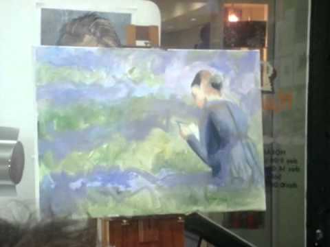 Demosntração de pintura com o professor Marshall.